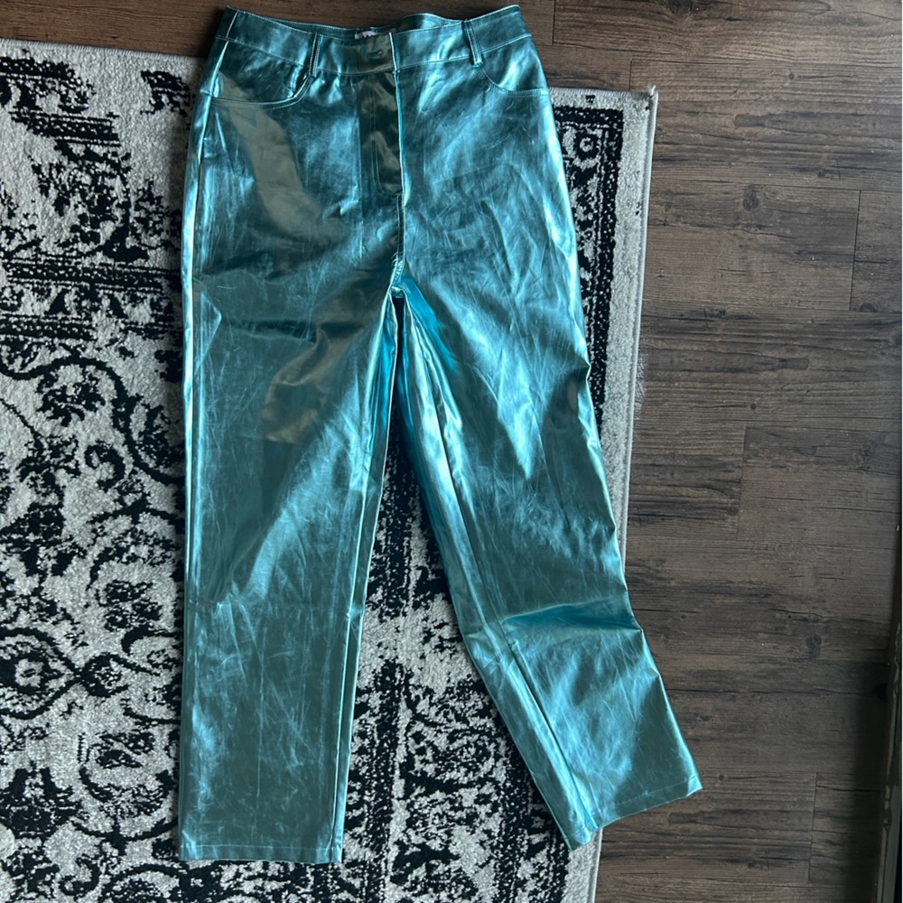 Metallic Blue Pants